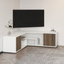 Hanah Home Soporte para TV Blanco y Roble con múltiples estantes